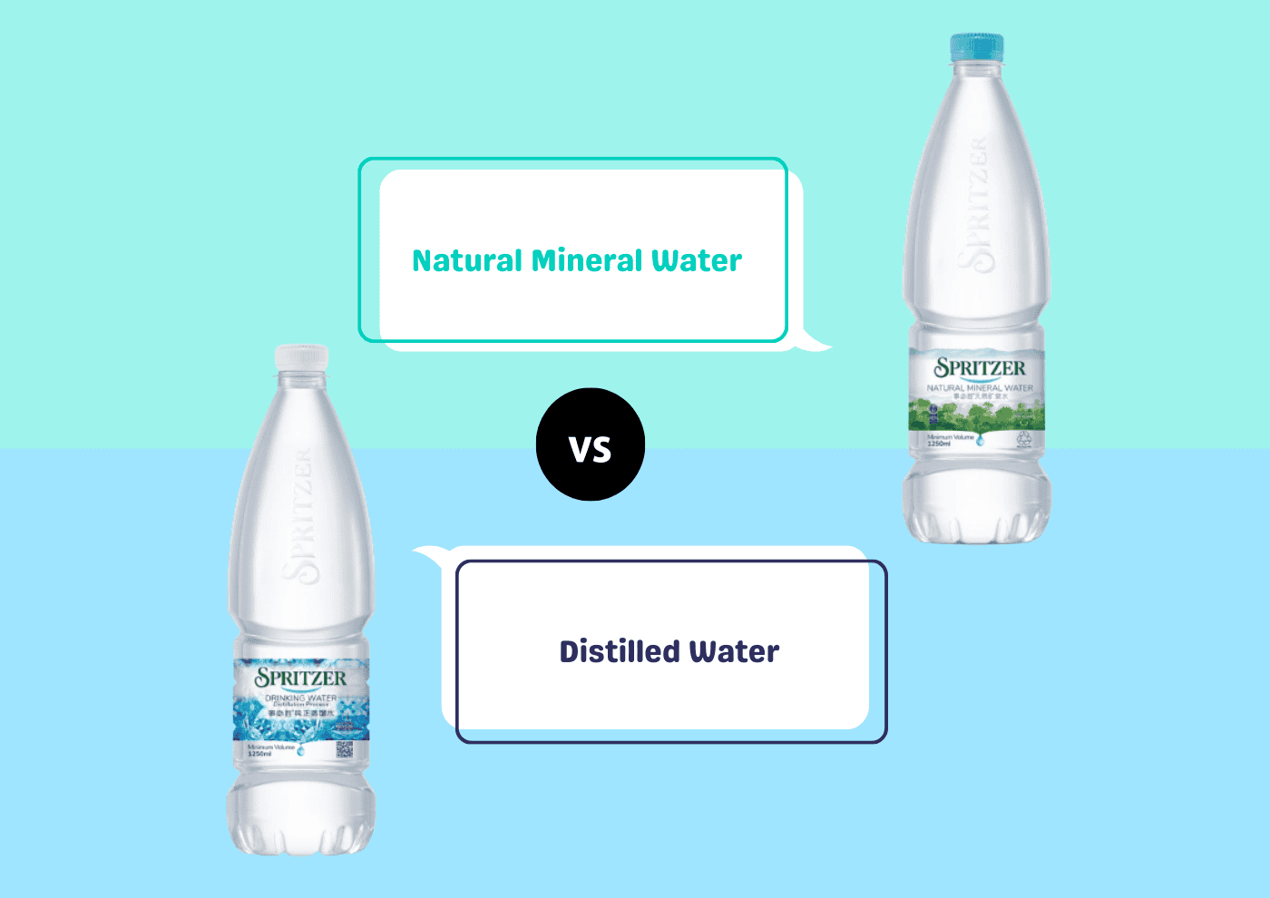 spritzer mineral water vs distilled water